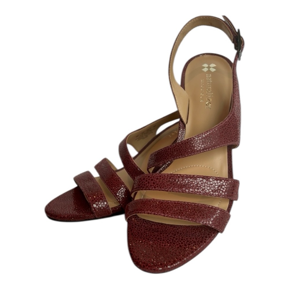 Naturalizer Purple Taimi Strappy Mid Heel Slingback Dress Sandal 7 Narrow NWOT